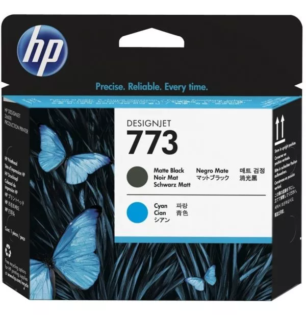 HP 773 Noir Mat/Cyan - Cartouche d'encre HP d'origine (C1Q20A)