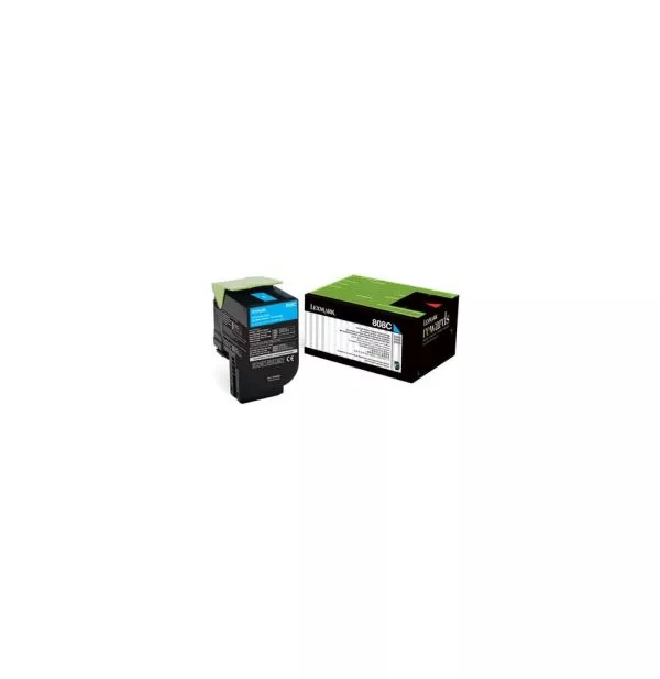 Lexmark 808C Cyan - Toner Lexmark d'origine (80C80C0)