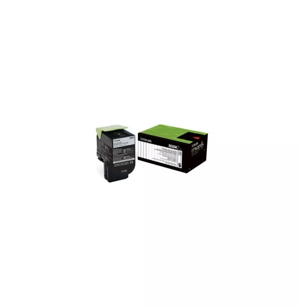 Cartouche de toner Lexmark Noir 808K du Programme de retour - 1000 pages