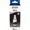 Epson 664 BK (T6641) Noir - Bouteille d'encre Epson d'origine (C13T66414A)