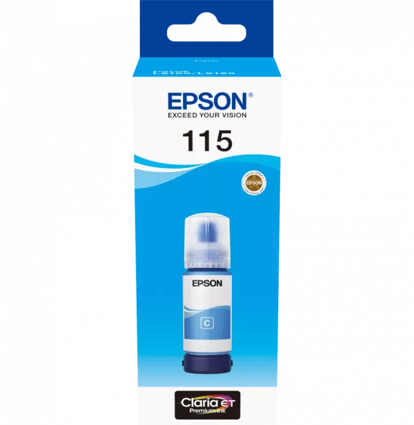 Epson 115 Cyan - Bouteille d'encre Epson EcoTank d'origine (C13T07D24A)