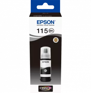 Epson 115 Noir - Bouteille d'encre Epson EcoTank d'origine (C13T07C14A)
