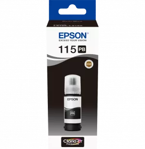 Epson 115 Photo Noir - Bouteille d'encre Epson EcoTank d'origine (C13T07D14A)
