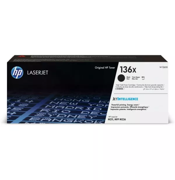 HP 136X Noir - Toner HP LaserJet d'origine (W1360X)