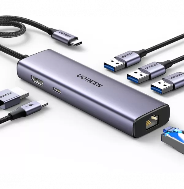 HUB Ugreen Revodok 1061 USB-C 6 en 1 Supporte PD (Power Delivery) 100W Recharge (15598)