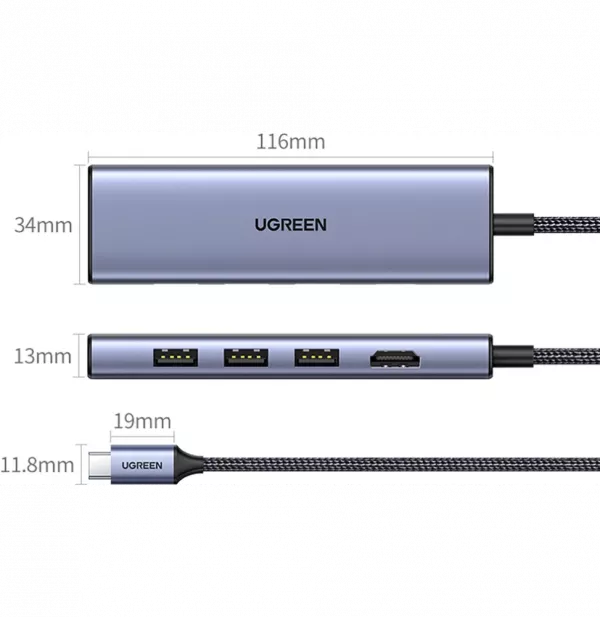 HUB USB-C Ugreen 6 en 1 - 4K (20956A)
