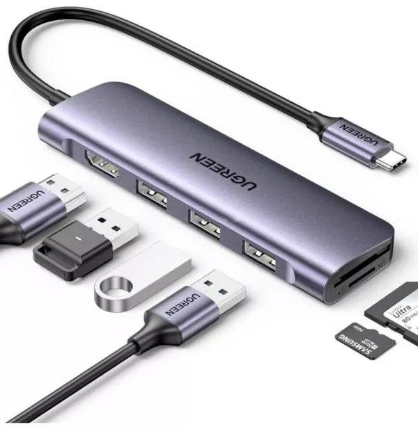 HUB USB-C Ugreen 6 en 1 - 4K (20956A)