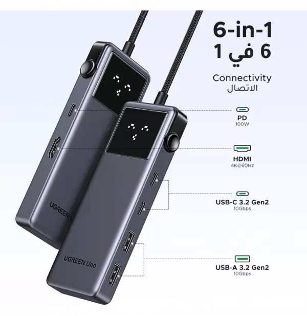 Hub USB-C Ugreen Uno 6-in-1 USB-C (35998)