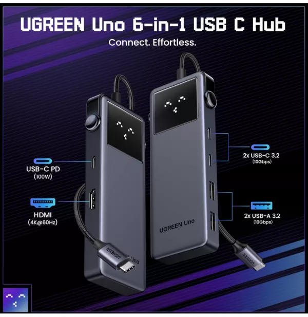 Hub USB-C Ugreen Uno 6-in-1 USB-C (35998)