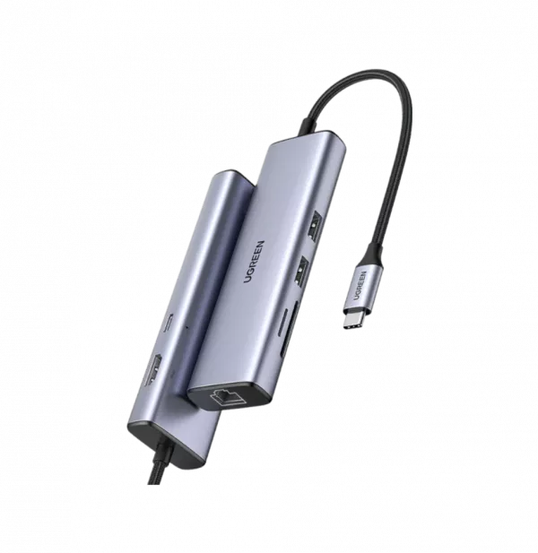 HUB Ugreen USB-C 7 en 1 Supporte PD (Power Delivery) 100W Recharge (90568)
