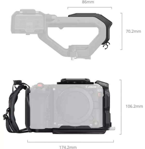 Kit cage SmallRig 5657 pour Canon EOS C50 avec extension de poignée XLR (6941590026466)