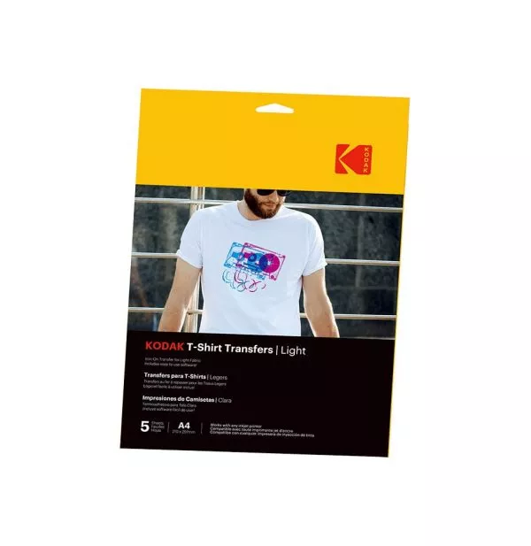 Kodak Papier Transfert Textiles Clair T-Shirt - Pack 5 feuille (850033510560)