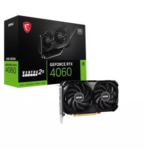 MSI GEFORCE RTX 4060 VENTUS 2X BLACK 8G OC carte graphique NVIDIA 8 Go GDDR6 (GEFORCE RTX 4060 VENTUS 2X BLACK 8G OC)