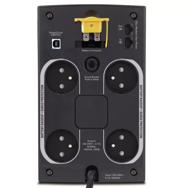 Onduleur Line-Interactive APC BACK-UPS BX1400U-FR - 700 W / 1400 VA - 4 prises FR
