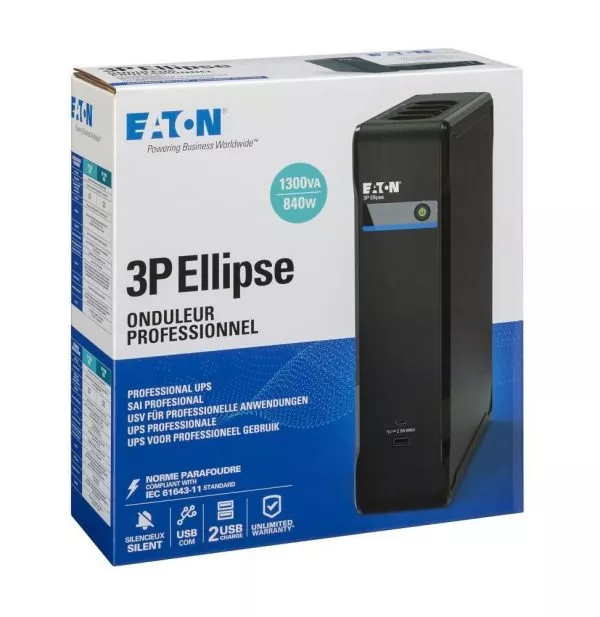 Onduleur Off-line Eaton 3P Ellipse 3P1300UF - 840 W / 1300 VA - 8 prises FR + USB