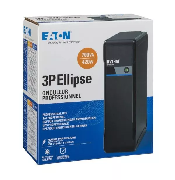Onduleur Off-line Eaton 3P Ellipse 3P700F - 420 W / 700 VA - 4 prises FR