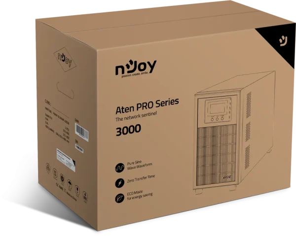 Onduleur On-line nJoy Aten PRO 3000 - 2700 W / 3000VA - 4 prises FR (PWUP-OL300AP-AZ)