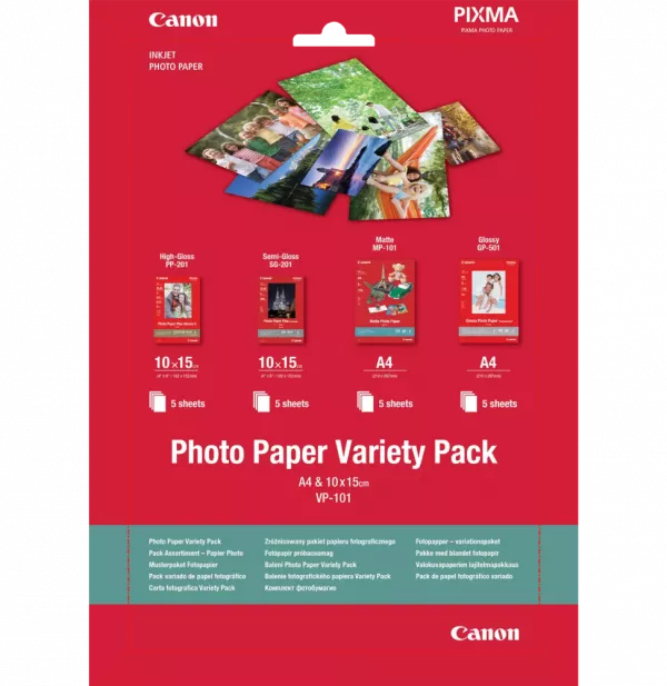 Papier photo Canon VP-101 Lot de 4x6” et 20 feuilles (0775B079AA)