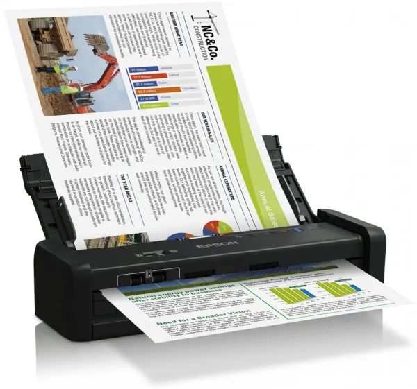Scanner portable Epson WorkForce DS-360W avec Wi-Fi et batterie (B11B242401)