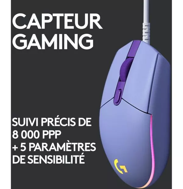 Souris gaming filaire Logitech G102