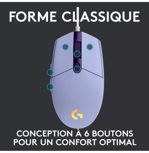Souris gaming filaire Logitech G102