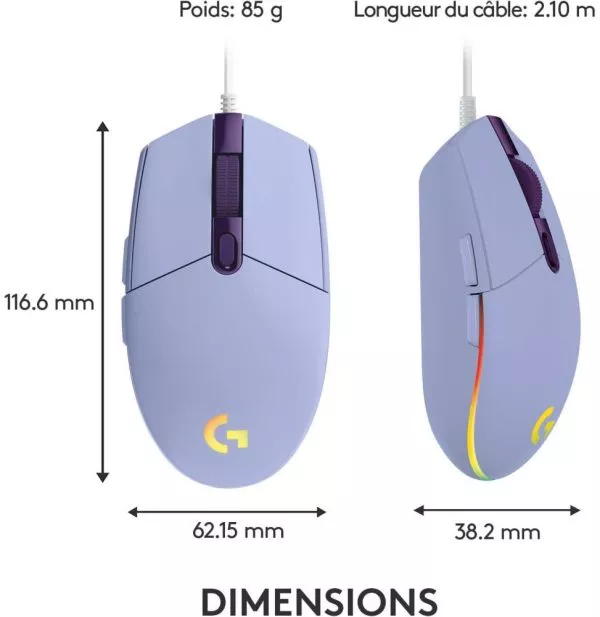 Souris gaming filaire Logitech G102