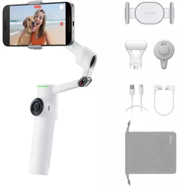 Stabilisateur pliable Insta360 Flow 2 Pro Creator Bundle CINSABQB - Blanc (6970357859221)