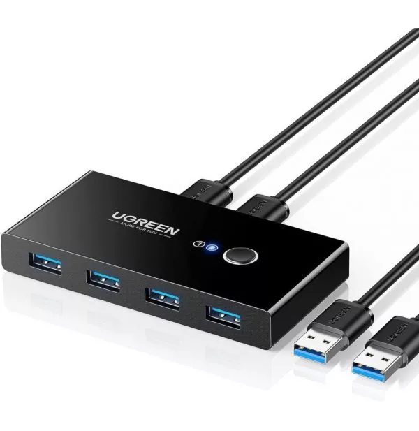 Switch USB 3.0 Ugreen 4 Ports pour 2 PC (30768)