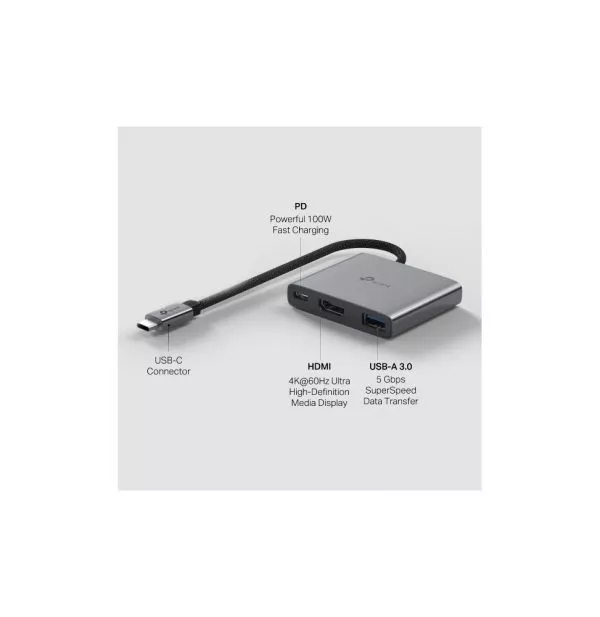 Hub TP-Link UH3020C USB-C 3-en-1 100 W (UH3020C)