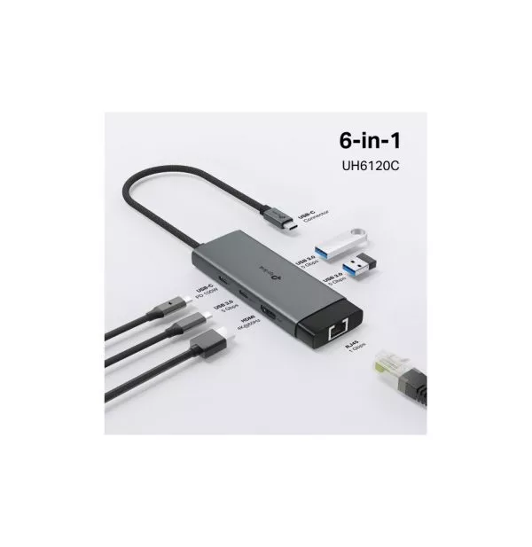 Hub TP-Link UH6120C USB-C 6-en-1 100 W (UH6120C)