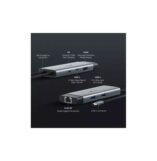 Hub TP-Link UH6120C USB-C 6-en-1 100 W (UH6120C)