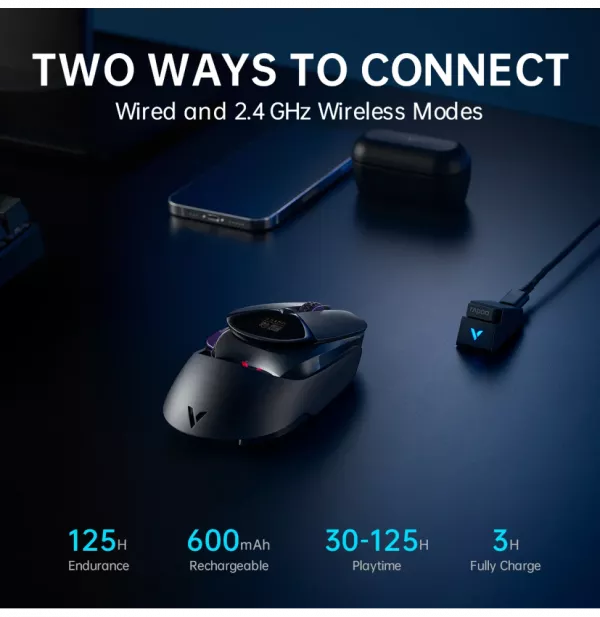 Souris gaming sans fil et avec fil Rapoo VT960PRO