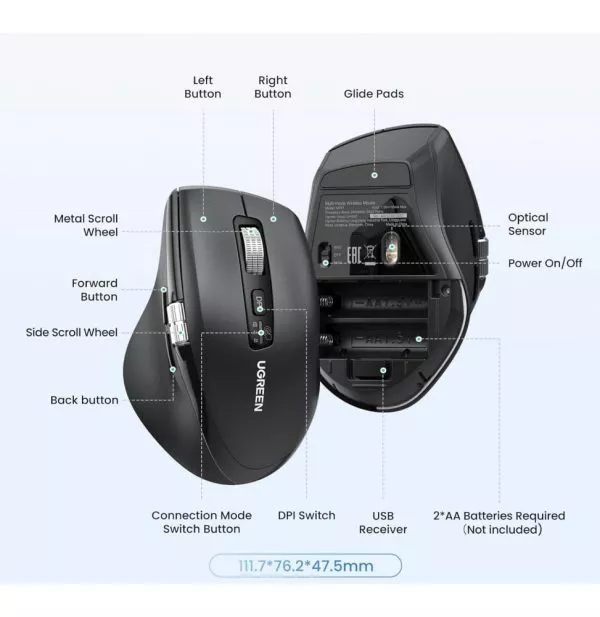 souris-sans-fil-bluetooth-ugreen-multi-mode-m751-45792-3 Souris sans fil Bluetooth Ugreen Multi-mode M751 (45792)
