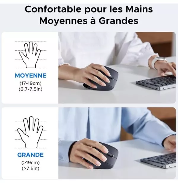 souris-sans-fil-ugreen-vertical-m571-ergonomique-24ghz-noir-55916-3 Souris sans fil Ugreen Vertical M571 Ergonomique 2.4GHz - Noir (55916)