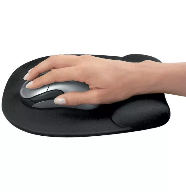 Tapis de souris - repose-poignet Ergo Mousse Noir - format Small (201.6 × 235 × 25.4 mm)