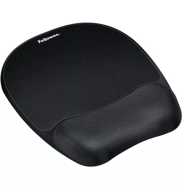 Tapis de souris - repose-poignet Ergo Mousse Noir - format Small (201.6 × 235 × 25.4 mm)