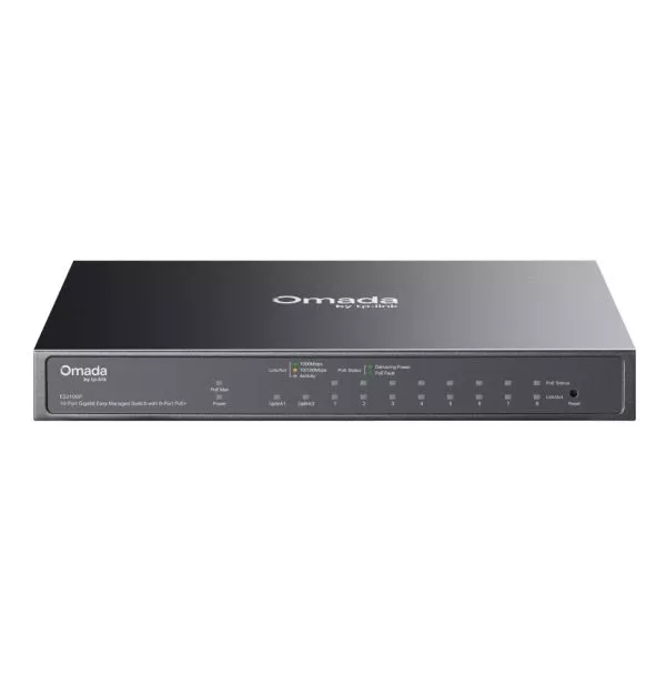 Easy switch administrable TP Link ES210GP Omada 10 ports Gigabit avec 8 ports PoE+