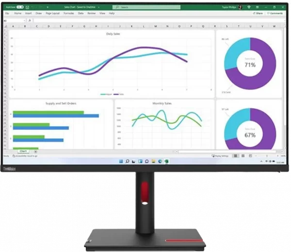 Écran Plat 32" Lenovo ThinkVision T32h-30 QHD (63D3GAT1EU)