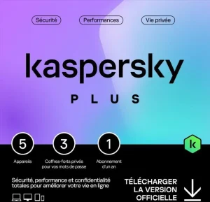 Kaspersky Plus (équivalent à Internet Security) - 5 Postes / 1 an (KL10428BEFS-SLIMMAG) Kaspersky Plus (équivalent à Internet Security) - 5 Postes / 1 an (KL10428BEFS-SLIMMAG)
