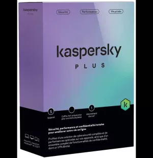 Kaspersky Plus (équivalent à Internet Security) - 5 Postes / 1 an (KL10428BEFS-FFPMAG)