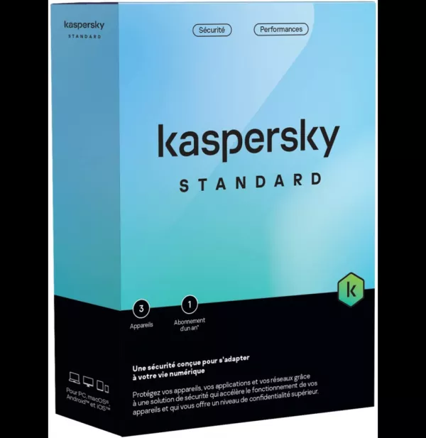 Kaspersky Standard (équivalent à Anti-Virus) - 3 Postes / 1 an (KL10418BCFS-FFPMAG)