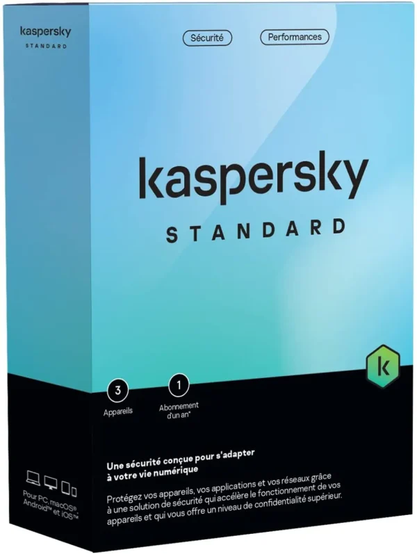 Kaspersky Standard (équivalent à Anti-Virus) - 3 Postes / 1 an (KL10418BCFS-FFPMAG)