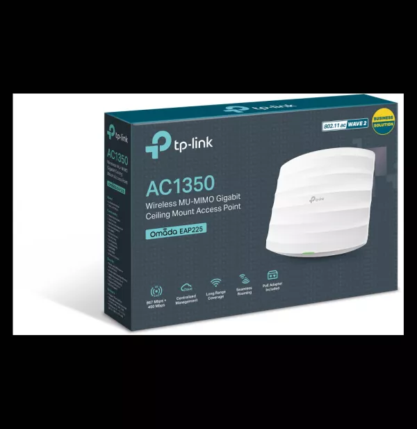 Point d'accès WiFi 5 Mesh bi-bande TP-Link AC1350 PoE Gigabit - Plafonnier (EAP225)