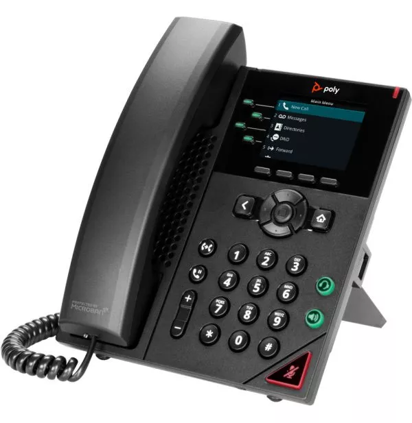 POLY Téléphone IP VVX 250 à 4 lignes et compatible PoE Téléphone IP Poly VVX 250 à 4 lignes et compatible PoE (89B62AA)