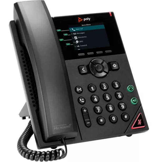POLY Téléphone IP VVX 250 à 4 lignes et compatible PoE Téléphone IP Poly VVX 250 à 4 lignes et compatible PoE (89B62AA)