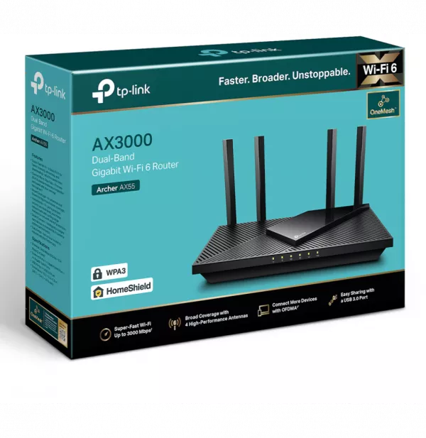 Routeur TP-Link Archer AX55 AX3000 Wi-Fi 6 (ARCHERAX55)