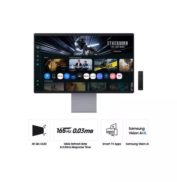 Moniteur connecté Samsung 32" QD-OLED 4K Smart Monitor M9 165 Hz (LS32FM900SUXEN)