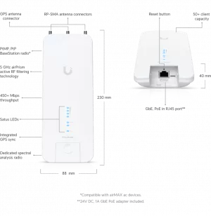 Station de base WiFi 5 Ubiquiti RocketPRISM 5AC Gen2 (RP-5AC-GEN2)
