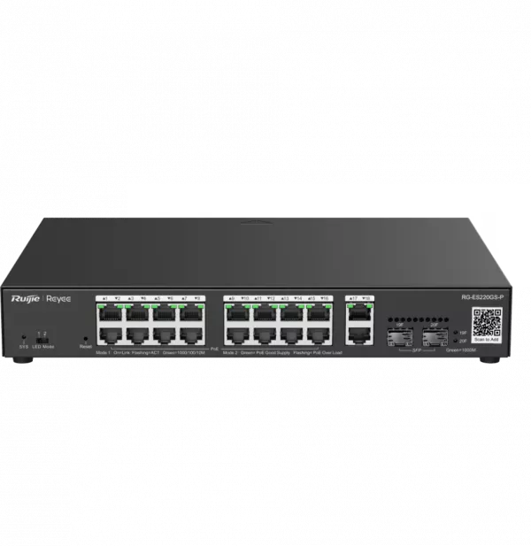 Switch Administrable Reyee RG-ES220GS-P 20 ports - 16 PoE+ / 2SFP 250W
