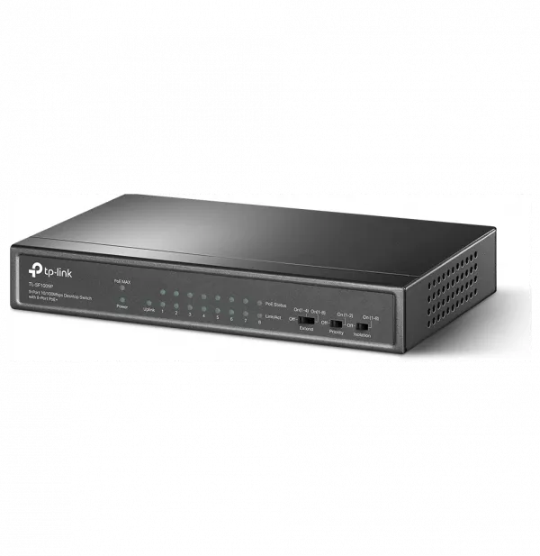 Switch de bureau TP-Link TL-SF1009P 9 ports 10/100 Mbps avec PoE + 8 ports